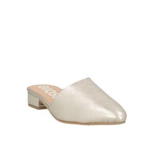 Gioseppo Houma Ballet Flat White Mules Gold Heel EU 41 US 10.5